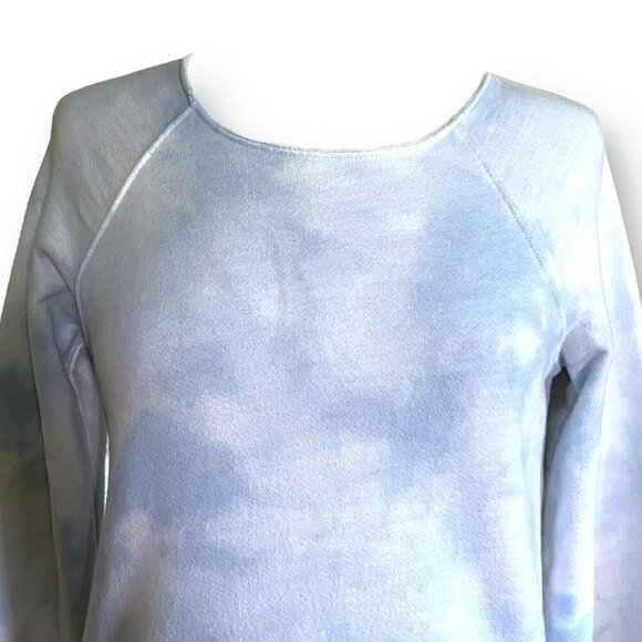 Faherty Womens Bells Sweatshirt XS Blue White Tie Dye Raglan Pullover Athleisure - Picture 4 of 6